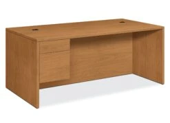 HON 10500 Series Left Pedestal Desk | 1 Box / 1 File Drawer | 72"W | Harvest Finish