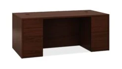 HON 10500 Series Double Pedestal Desk | 2 Box / 3 File Drawers | 72"W | Mahogany Finish
