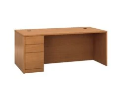 HON 10500 Series Left Pedestal Desk | 2 Box / 1 File Drawer | 72"W | Harvest Finish