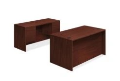 HON 10500 Series Double Pedestal Desk / Credenza | 3/4 Pedestals | 4 Box / 4 File Drawers | 60"W | Mahogany Finish