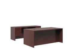 HON 10500 Series Double Pedestal Desk / Credenza | 3/4 Pedestals | 4 Box / 4 File Drawers | 72"W | Mahogany Finish