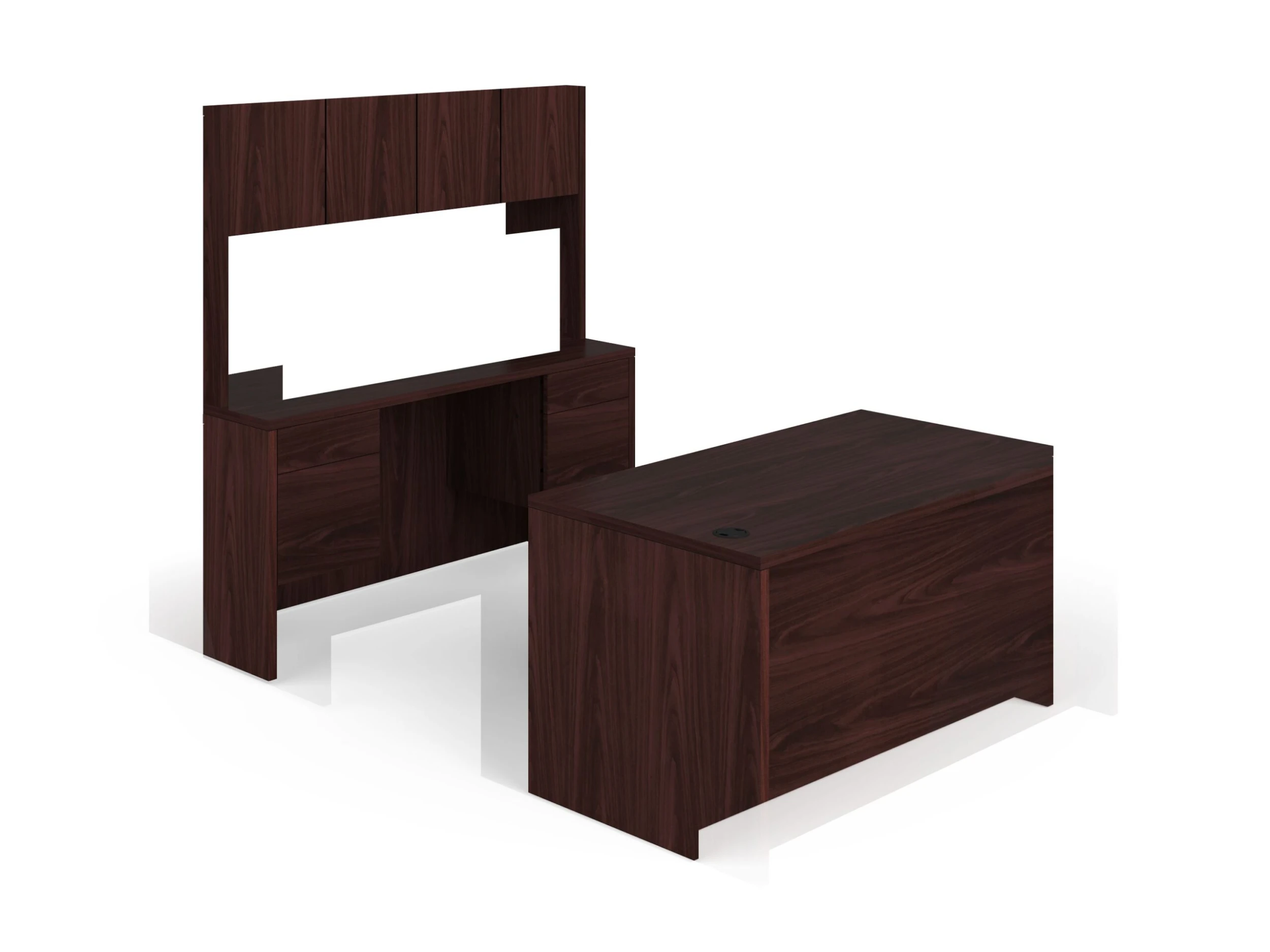HON 10500 Series Double Pedestal Desk / Credenza | Full Pedestals | 4 Box / 4 File Drawers | 60"W | Mahogany Finish 3 HON 10500 Series Double Pedestal Desk / Credenza | Full Pedestals | 4 Box / 4 File Drawers | 60"W | Mahogany Finish