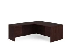 HON 10500 Series L-Workstation | Right Desk, Return | 72"W X 84"D | Mahogany Finish