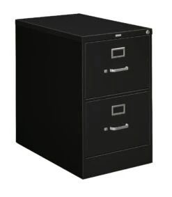 HON 210 Series Vertical File | 2 Drawers | Letter Width | 18-1/4"W X 28-1/2"D | Black Finish