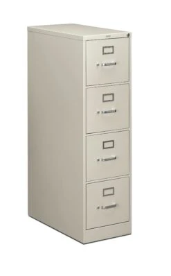 HON 210 Series Vertical File | 4 Drawers | Letter Width | 15"W X 28-1/2"D | Light Gray Finish