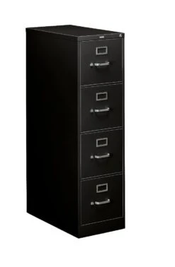 HON 310 Series Vertical File | 4 Drawers | Letter Width | 15"W X 26-1/2"D | Black Finish