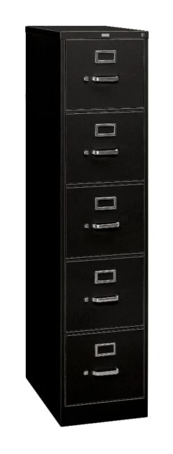 HON 310 Series Vertical File | 5 Drawers | Letter Width | 15"W X 26-1/2"D | Black Finish