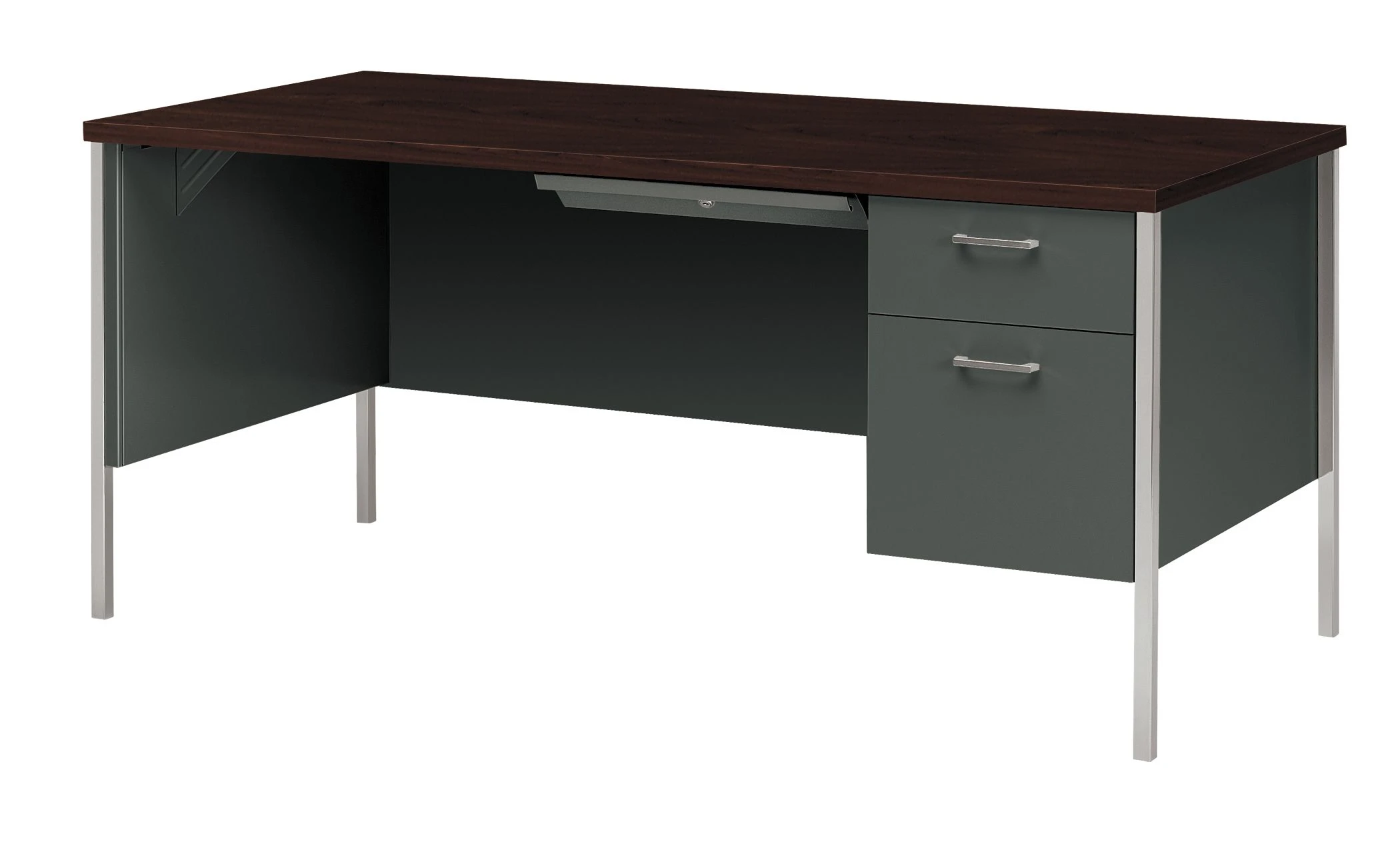 HON 34000 Series Right Single Pedestal | 66"W | Mahogany Laminate | Charcoal Finish 3 HON 34000 Series Right Single Pedestal | 66"W | Mahogany Laminate | Charcoal Finish