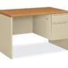 HON 38000 Series Right Pedestal Desk | 1 Box / 1 File Drawer | 48"W | Harvest Laminate | Putty Finish 2 HON 38000 Series Right Pedestal Desk | 1 Box / 1 File Drawer | 48"W | Harvest Laminate | Putty Finish -Hon Store HON 38000Series H38251.C.L 045 001