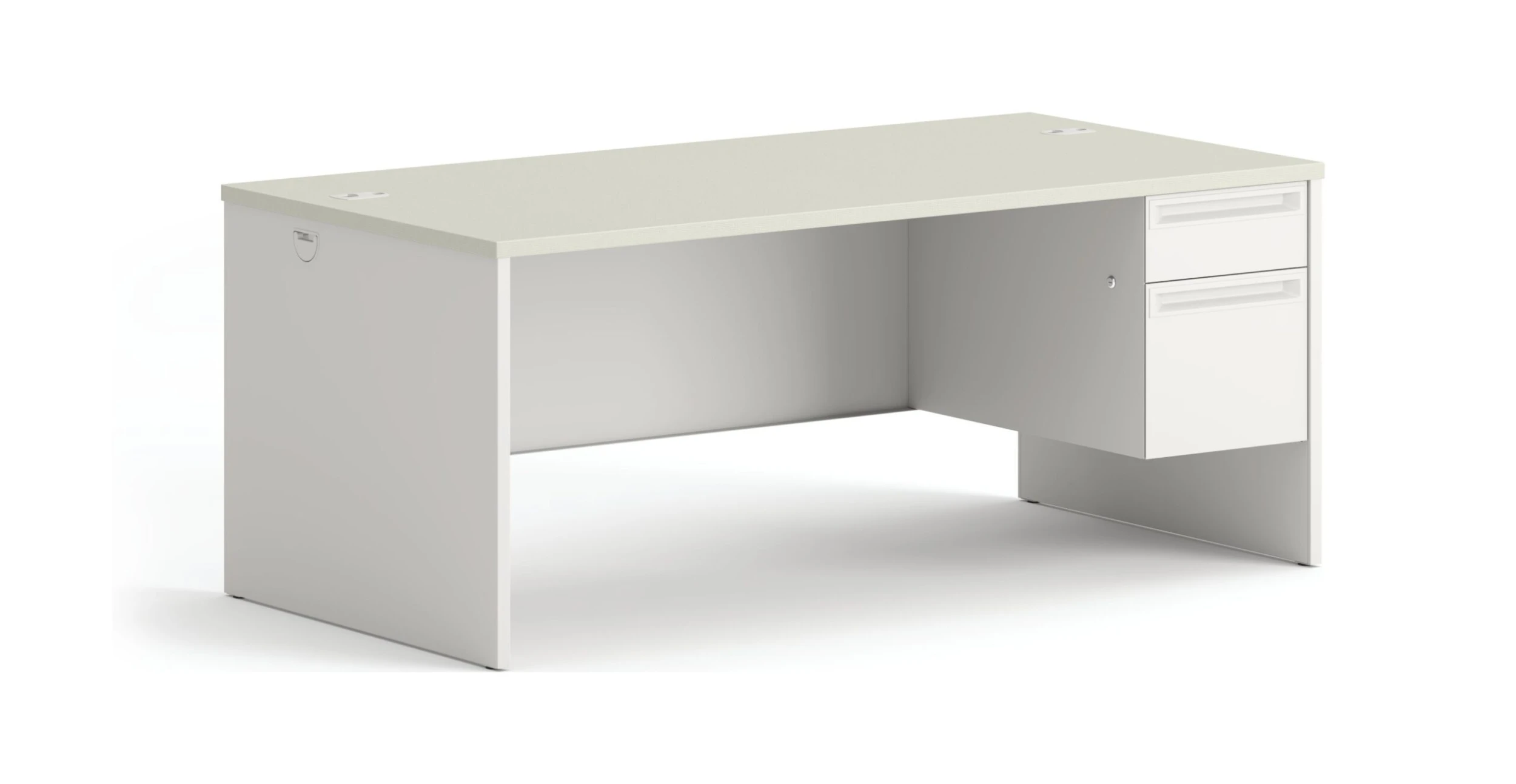 HON 38000 Series Right Pedestal Desk | 1 Box / 1 File Drawer | 72"W | Silver Mesh Laminate | Light Gray Finish 3 HON 38000 Series Right Pedestal Desk | 1 Box / 1 File Drawer | 72"W | Silver Mesh Laminate | Light Gray Finish