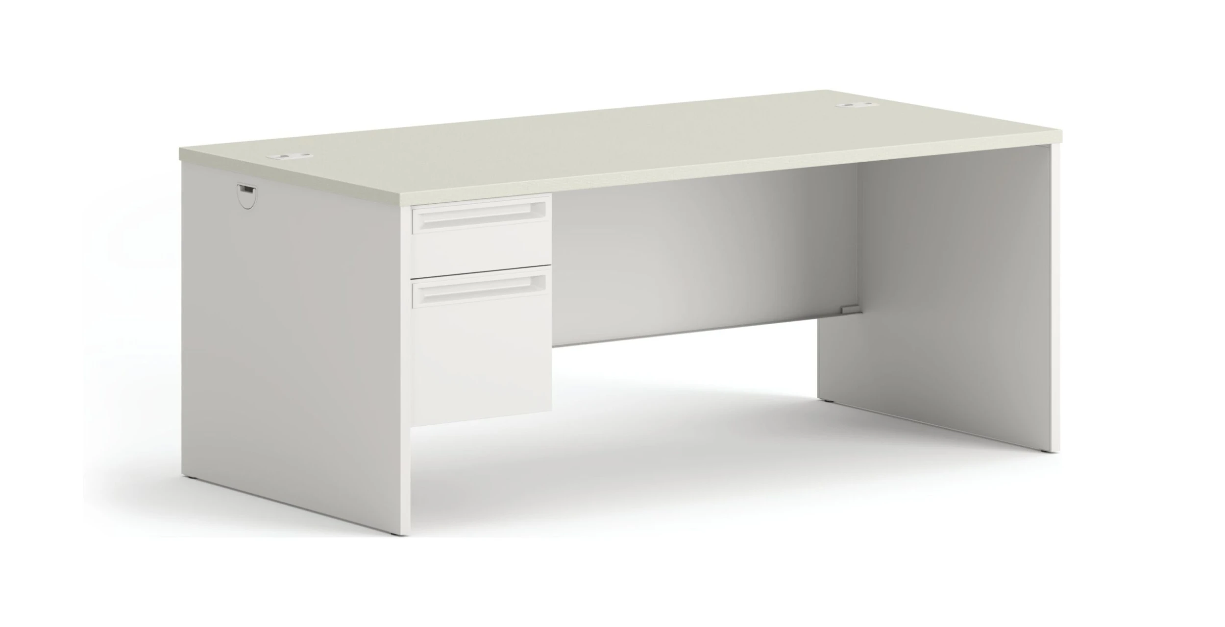 HON 38000 Series Left Pedestal Desk | 1 Box / 1 File Drawer | 72"W | Silver Mesh Laminate | Light Gray Finish 3 HON 38000 Series Left Pedestal Desk | 1 Box / 1 File Drawer | 72"W | Silver Mesh Laminate | Light Gray Finish
