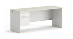 HON 38000 Series Left Pedestal Credenza | 1 Box / 1 File Drawer | 72"W | Silver Mesh Laminate | Light Gray Finish