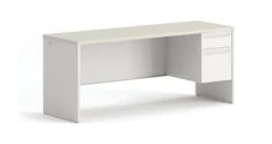 HON 38000 Series Right Pedestal Credenza | 1 Box / 1 File Drawer | 72"W | Silver Mesh Laminate | Light Gray Finish