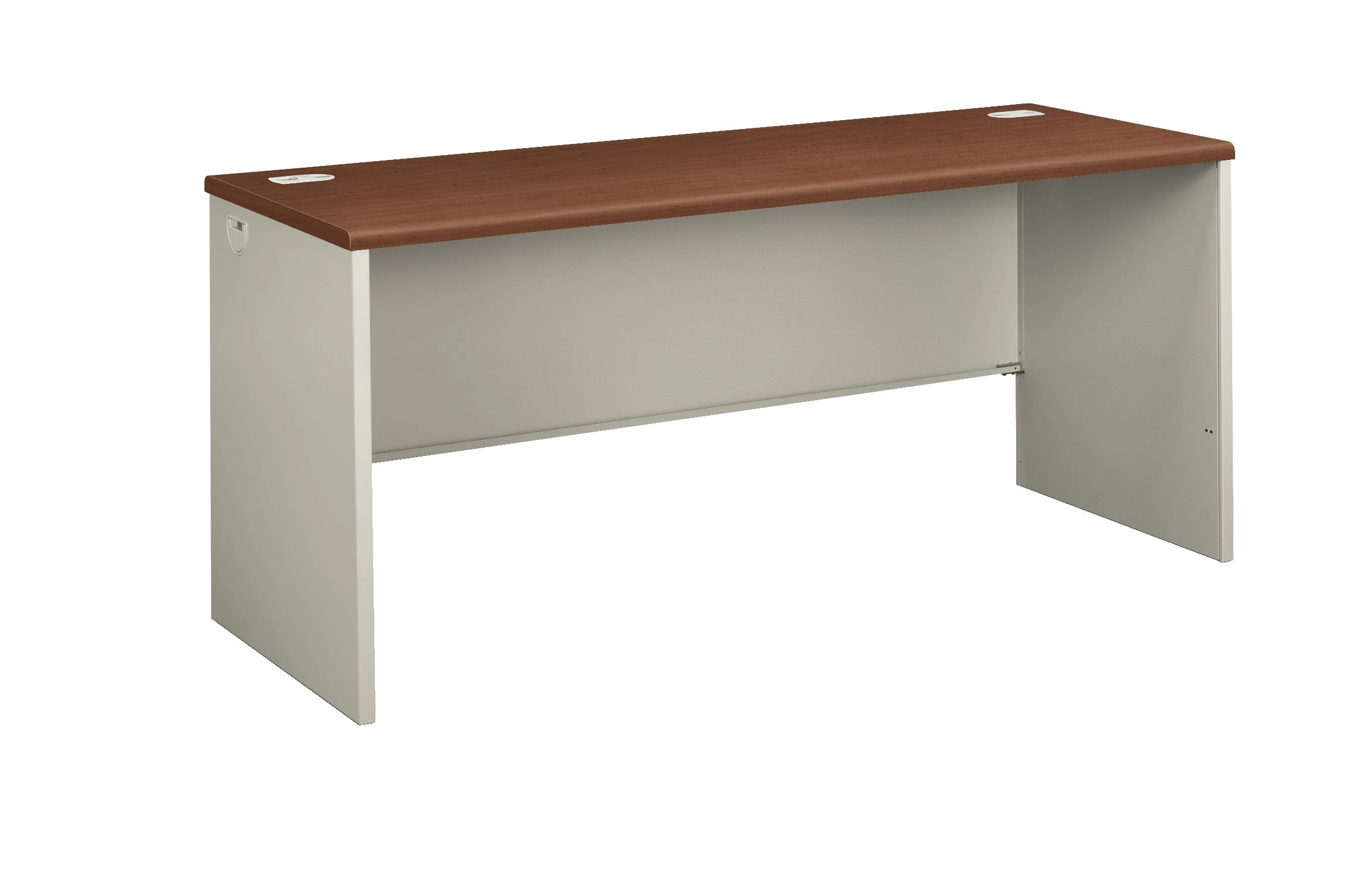 HON 38000 Series Desk Shell | 66"W X 24"D | Shaker Cherry Laminate | Light Gray Finish 3 HON 38000 Series Desk Shell | 66"W X 24"D | Shaker Cherry Laminate | Light Gray Finish