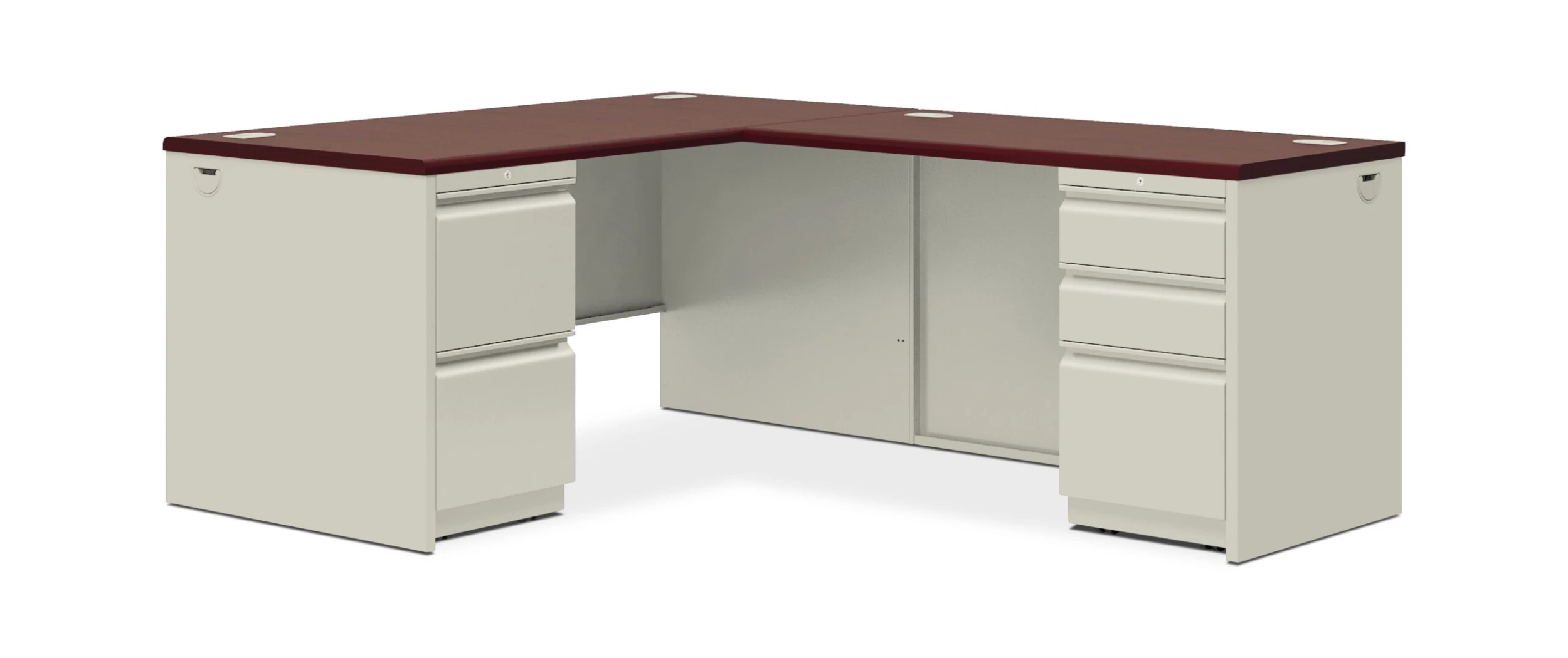HON 38000 Series Desk Shell | 60"W X 30"D | Mahogany Laminate | Light Gray Finish 3 HON 38000 Series Desk Shell | 60"W X 30"D | Mahogany Laminate | Light Gray Finish