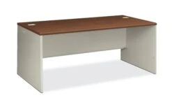 HON 38000 Series Desk Shell | 72"W X 36"D | Shaker Cherry Laminate | Light Gray Finish