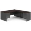 HON 38000 Series L-Workstation | Left Desk, Return | 72"W X 84"D | Mahogany Laminate | Charcoal Finish 2 HON 38000 Series L-Workstation | Left Desk, Return | 72"W X 84"D | Mahogany Laminate | Charcoal Finish -Hon Store HON 38000Series H38LL7284NS 225 001