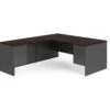 HON 38000 Series L-Workstation | Right Desk, Return | 72"W X 84"D | Mahogany Laminate | Charcoal Finish 2 HON 38000 Series L-Workstation | Right Desk, Return | 72"W X 84"D | Mahogany Laminate | Charcoal Finish -Hon Store HON 38000Series H38LR7284NS 135 001