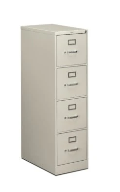 HON 510 Series Vertical File | 4 Drawers | Letter Width | 15"W X 25"D | Light Gray Finish