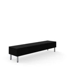 HON Astir Three Seat Bench | Black Fabric | Textured Charcoal Post Legs