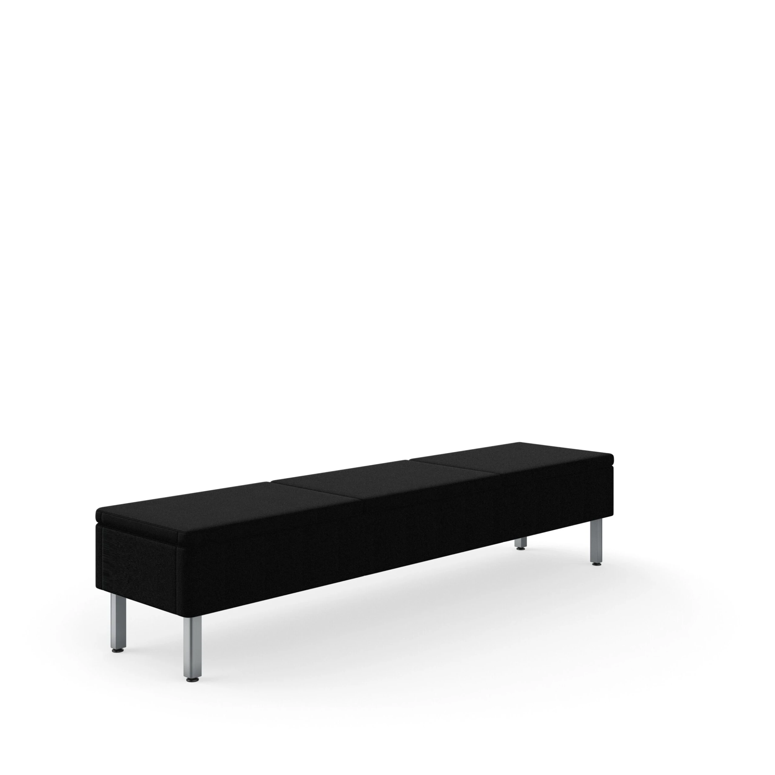 HON Astir Three Seat Bench | Black Fabric | Textured Charcoal Post Legs 3 HON Astir Three Seat Bench | Black Fabric | Textured Charcoal Post Legs