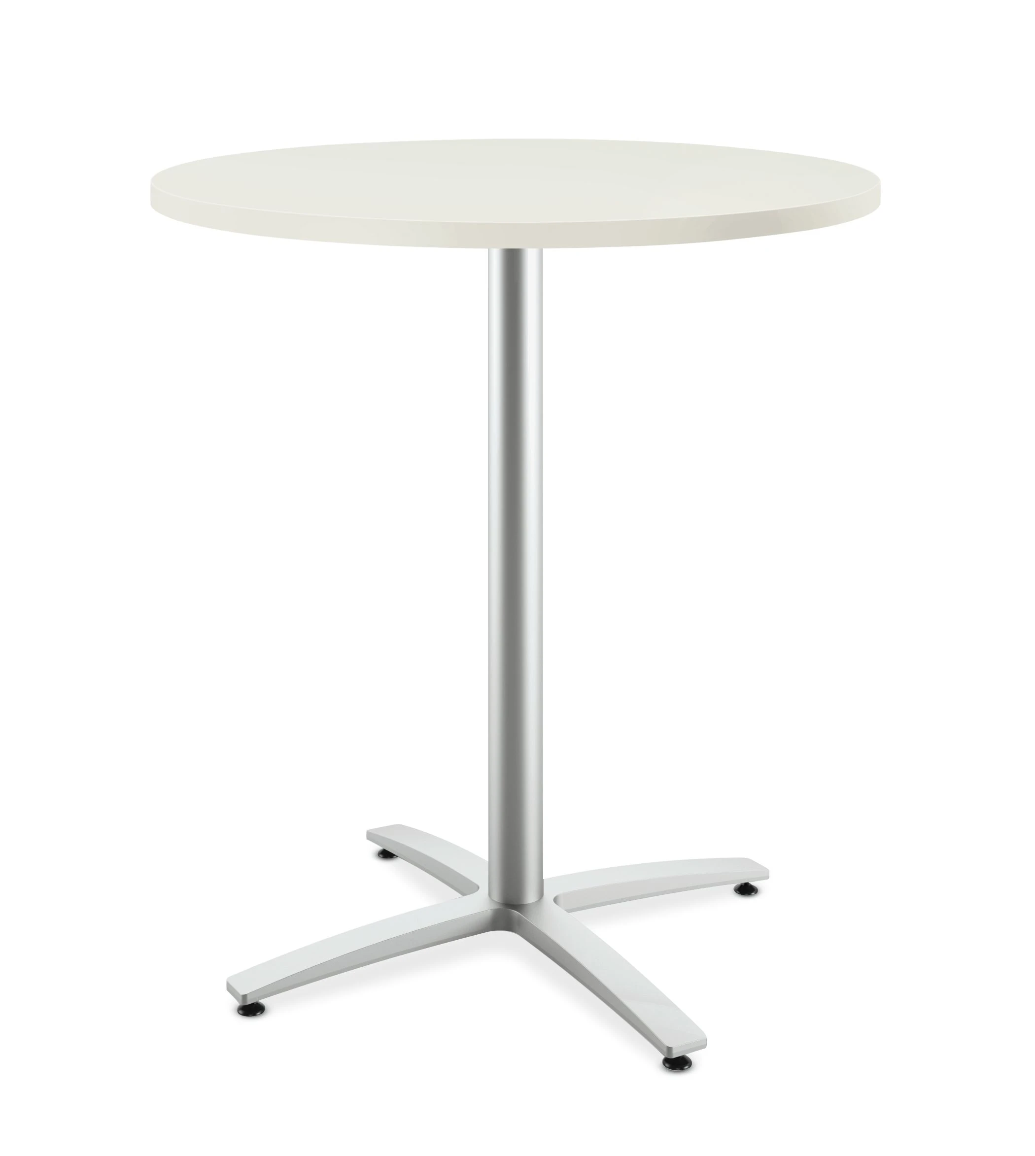 HON Between Round Table | Standing Height X-Base | 36"D | Silver Mesh Laminate | Textured Silver Finish 3 HON Between Round Table | Standing Height X-Base | 36"D | Silver Mesh Laminate | Textured Silver Finish