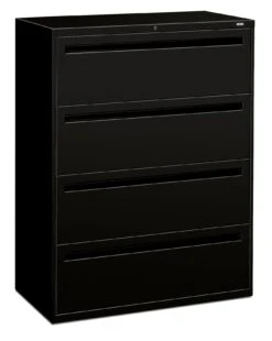 HON Brigade 700 Series Lateral File | 4 Drawers | Integral Pull | 42"W | Black Finish
