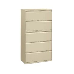 HON Brigade 800 Series Lateral File | 5 Drawers | Radius Pull | 36"W | Putty Finish
