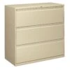 HON Brigade 800 Series Lateral File | 3 Drawers | Radius Pull | 42"W | Putty Finish -Hon Store HON Brigade800Series H893.L.L 045 001