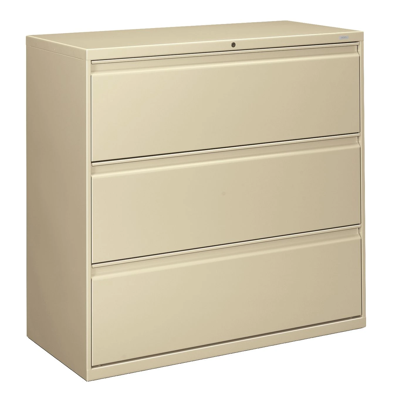HON Brigade 800 Series Lateral File | 3 Drawers | Radius Pull | 42"W | Putty Finish 3 HON Brigade 800 Series Lateral File | 3 Drawers | Radius Pull | 42"W | Putty Finish