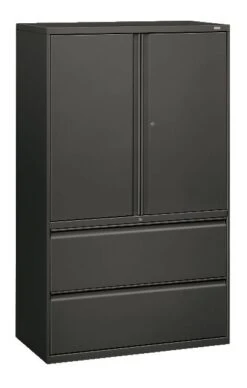 HON Brigade 800 Series Lateral File | 2 Drawers / 3 Shelves | Radius Pull | 42"W | Charcoal Finish