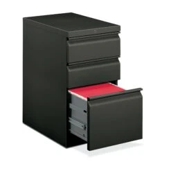 HON Brigade Mobile Pedestal | 2 Box / 1 File Drawer | Radius Pull | 15"W | Charcoal Finish