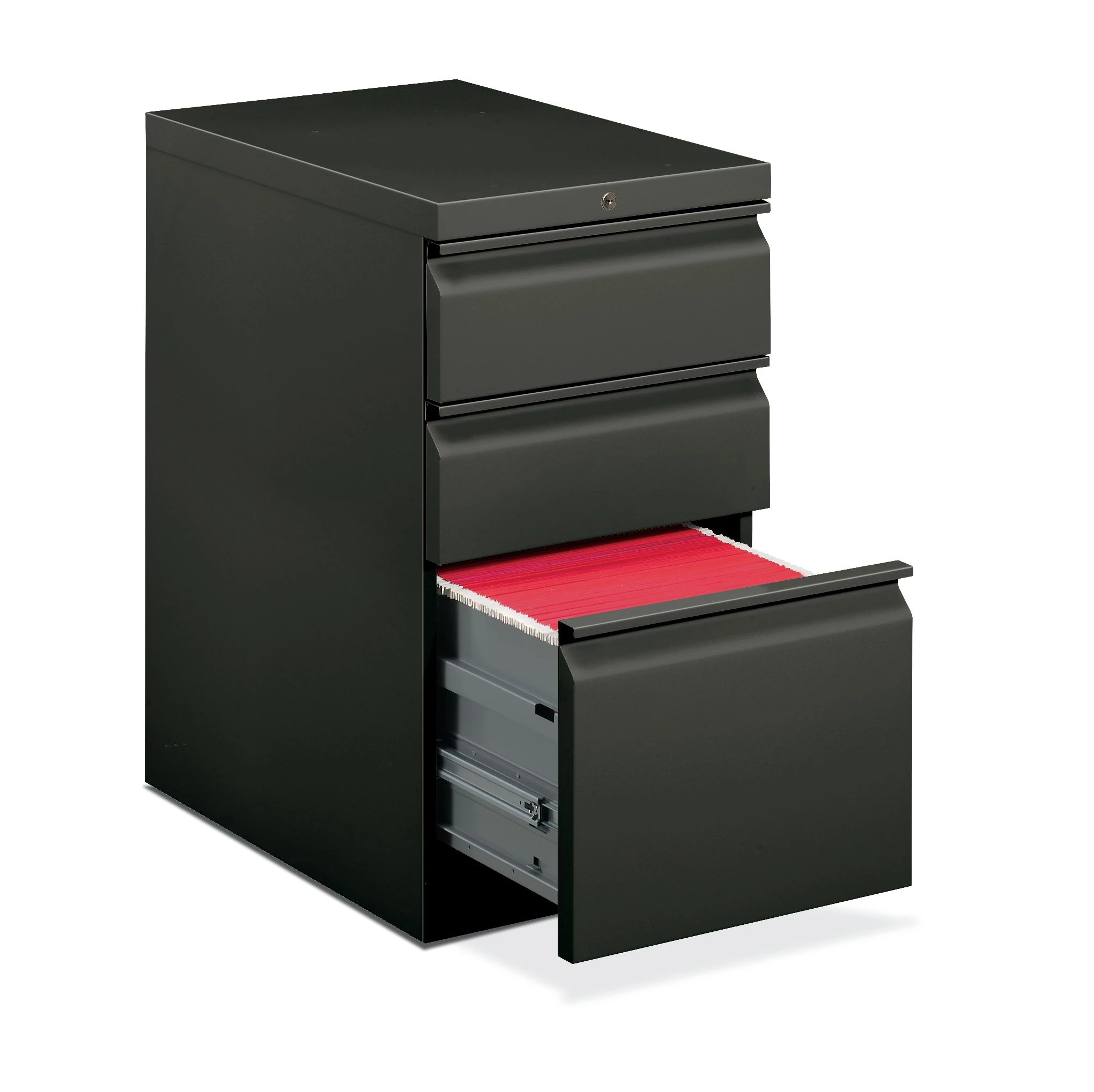 HON Brigade Mobile Pedestal | 2 Box / 1 File Drawer | Radius Pull | 15"W | Charcoal Finish 3 HON Brigade Mobile Pedestal | 2 Box / 1 File Drawer | Radius Pull | 15"W | Charcoal Finish