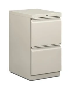 HON Brigade Mobile Pedestal | 2 File Drawers | Radius Pull | 15"W | Light Gray Finish