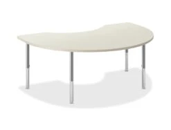 HON Build Arc Table Top | 72"W | Silver Mesh Laminate | Loft T-Mold