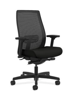 HON Endorse Mesh Mid-Back Task Chair | Built-In Lumbar | Synchro-Tilt, Seat Glide | Black Fabric