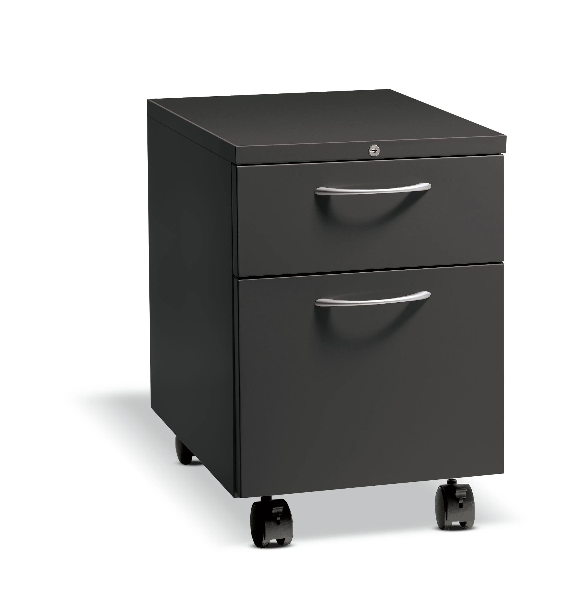 HON Flagship Mobile Pedestal | 1 Box / 1 File Drawer | Arch Pull | 15"W | Charcoal Finish 3 HON Flagship Mobile Pedestal | 1 Box / 1 File Drawer | Arch Pull | 15"W | Charcoal Finish