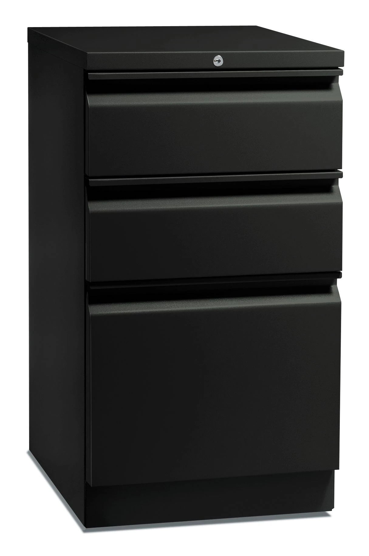 HON Flagship Mobile Pedestal | 2 Box / 1 File Drawer | Radius Pull | 15"W | Black Finish 3 HON Flagship Mobile Pedestal | 2 Box / 1 File Drawer | Radius Pull | 15"W | Black Finish