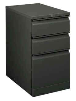 HON Flagship Mobile Pedestal | 2 Box / 1 File Drawer | Radius Pull | 15"W | Charcoal Finish