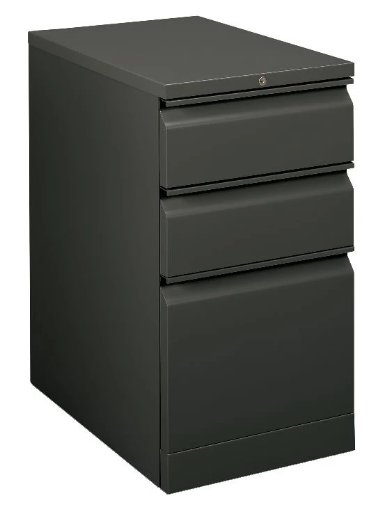 HON Flagship Mobile Pedestal | 2 Box / 1 File Drawer | Radius Pull | 15"W | Charcoal Finish 3 HON Flagship Mobile Pedestal | 2 Box / 1 File Drawer | Radius Pull | 15"W | Charcoal Finish