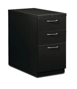 HON Flagship Mobile Pedestal | 2 Box / 1 File Drawer | Arch Pull | 15"W | Black Finish