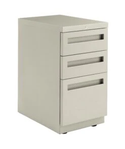 HON Flagship Freestanding Support Pedestal | 2 Box / 1 File Drawer | Integral Pull | 15"W | Light Gray Finish