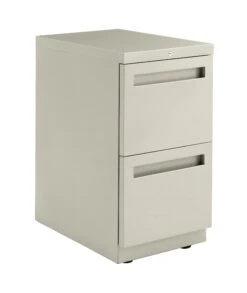 HON Flagship Freestanding Support Pedestal | 2 File Drawers | Integral Pull | 15"W | Light Gray Finish