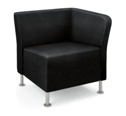 HON Flock Modular Chair | Left End | Black Fabric