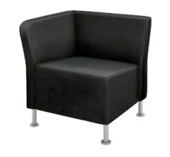 HON Flock Modular Chair | Right End | Black Leather Fabric