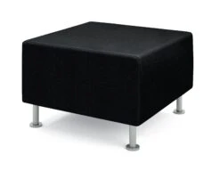 HON Flock Square Ottoman | Black Fabric