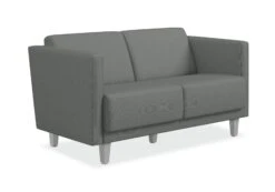 HON Grove Two-Seat Lounge | Straight Arms | Tapered Square Legs | Platinum Fabric