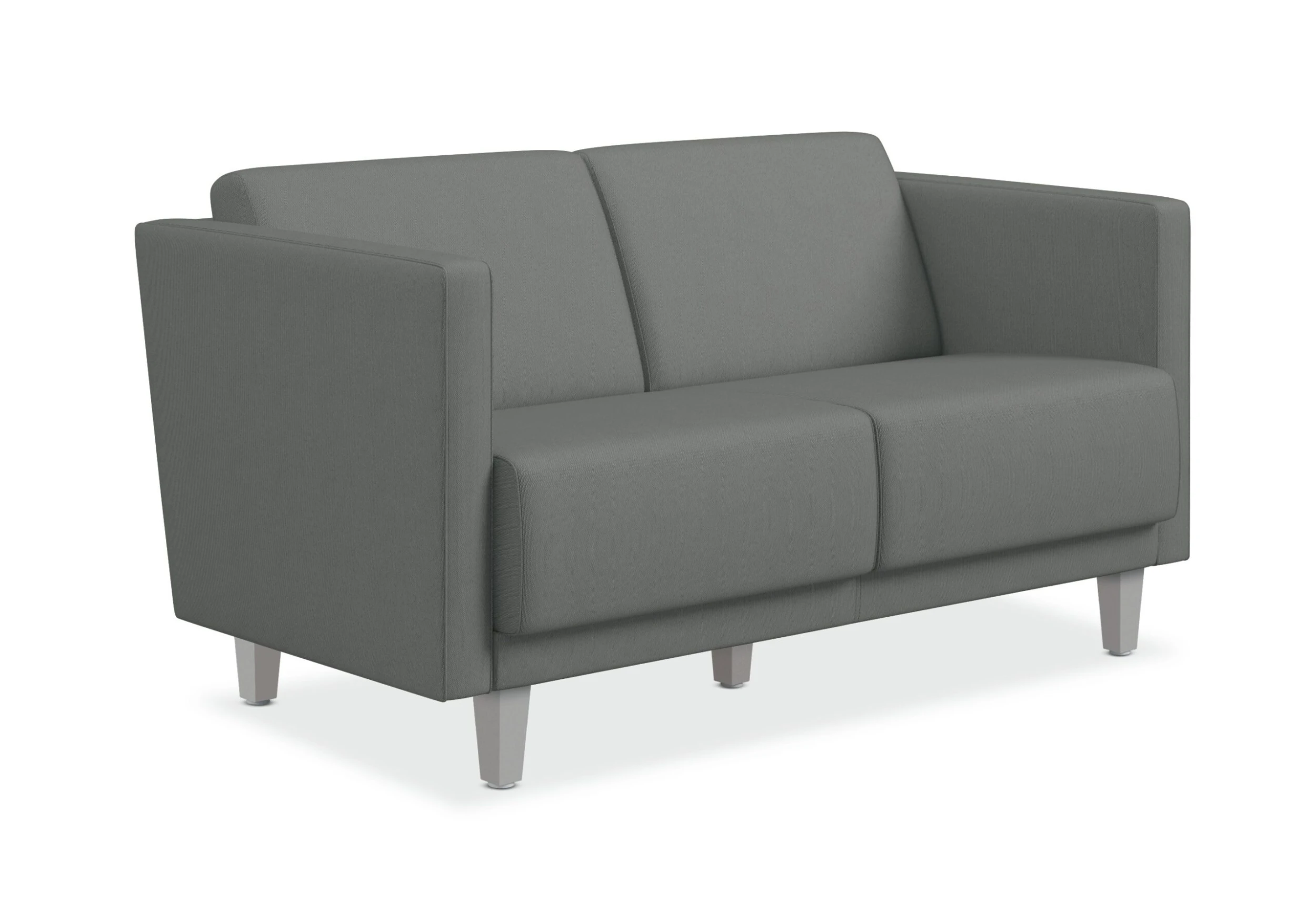 HON Grove Two-Seat Lounge | Straight Arms | Tapered Square Legs | Platinum Fabric 3 HON Grove Two-Seat Lounge | Straight Arms | Tapered Square Legs | Platinum Fabric