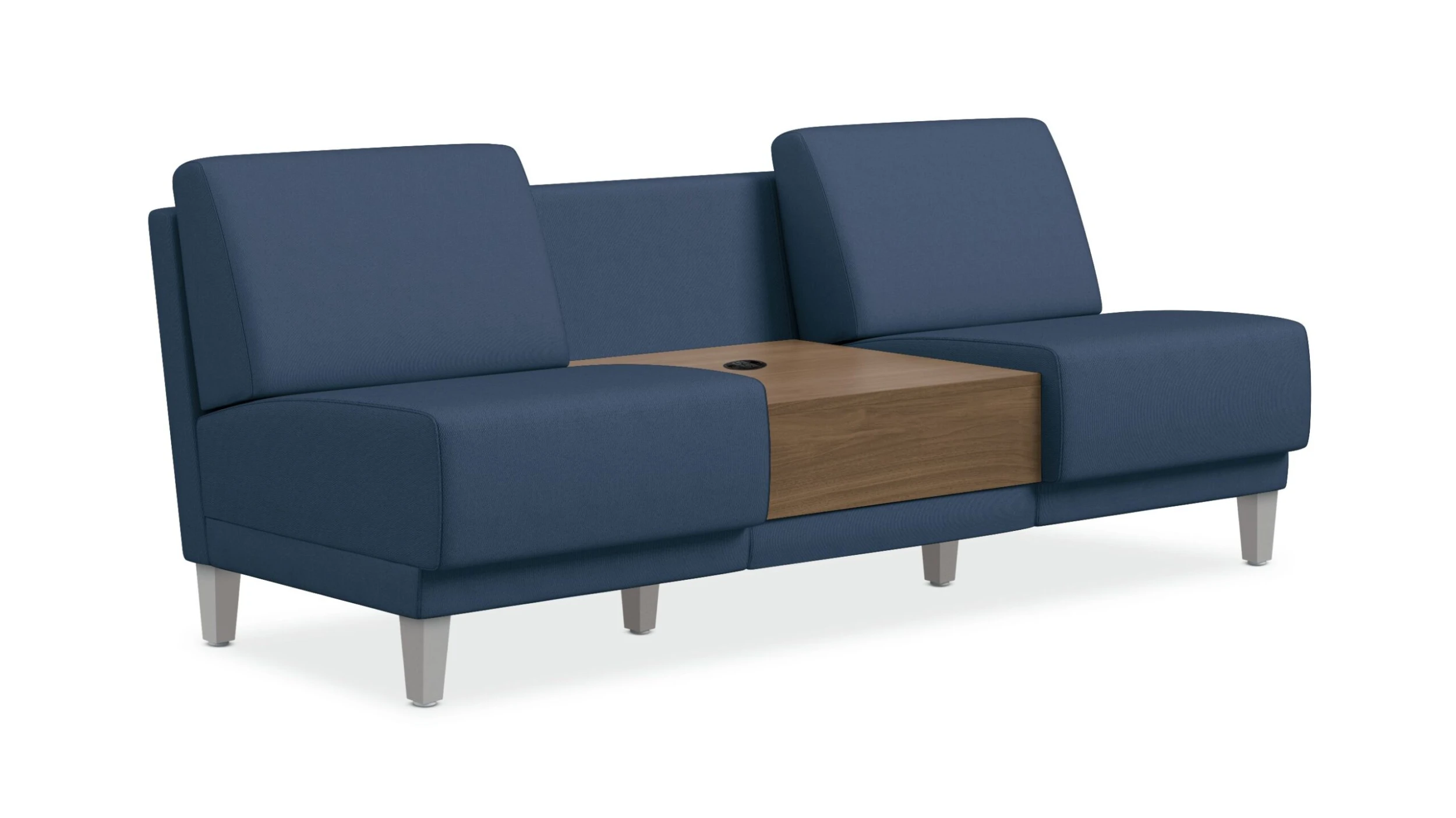 HON Grove Two-Seat Lounge With Table | Armless | Tapered Square Legs | Jet Fabric 3 HON Grove Two-Seat Lounge With Table | Armless | Tapered Square Legs | Jet Fabric