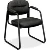HON Sled Base Guest Chair | Fixed Arms | Black Bonded Leather 2 HON Sled Base Guest Chair | Fixed Arms | Black Bonded Leather -Hon Store HON HONChairs HVL653.SB11 045 001